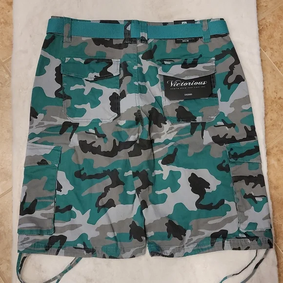 Men's Victorious Camo Belted Cargo Shorts - Picture 2 of 6